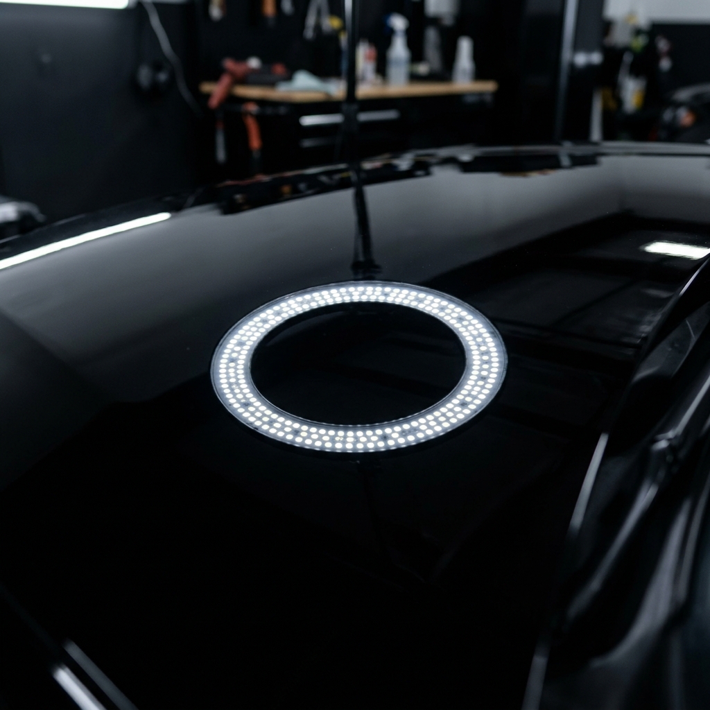 Pintura con acabado cerámico perfecto después de detailing